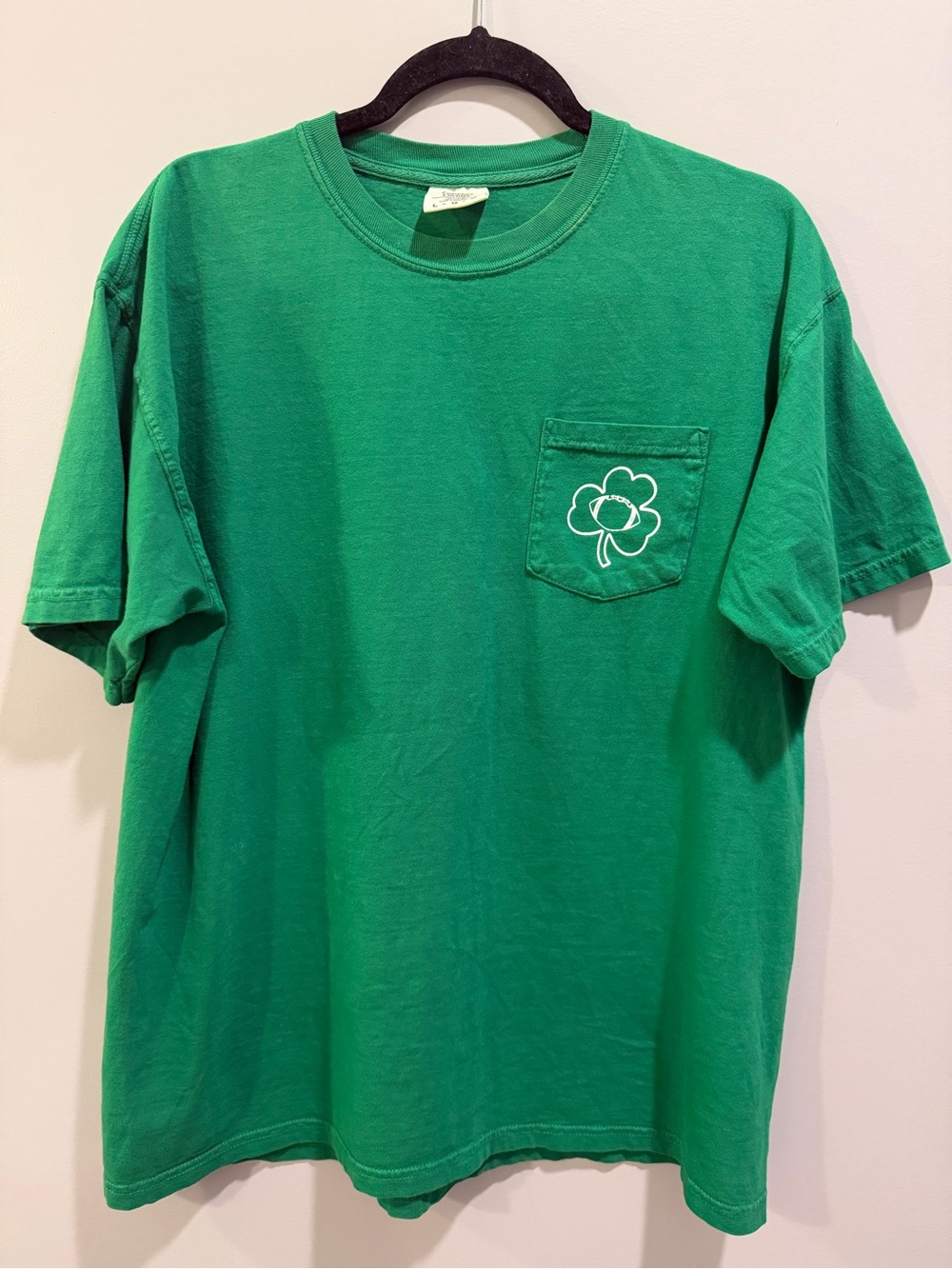 Comfort Colors Kappa Delta Shamrock 2021 Short Sleeve Pocket Tee Green Size L